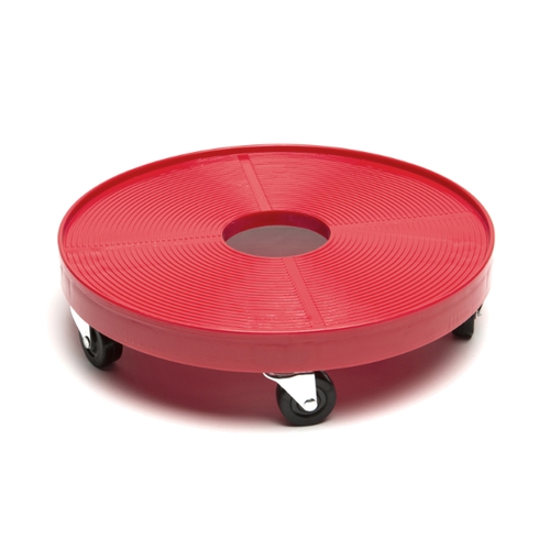 Krowne Metal KR-3000 16" Heavy Duty Red Plastic Round Half Keg Dolly