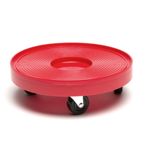 Krowne Metal KR-6000 12" Round Heavy Duty Red Plastic Quarter Keg Dolly