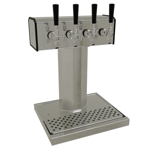 Glastender BT-4-MF Countertop Tee Draft Dispensing Tower - (4) Faucets
