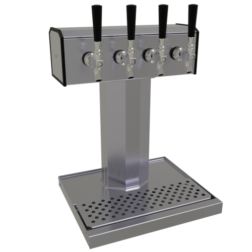 Glastender BT-4-SS Countertop Tee Draft Dispensing Tower - (4) Faucets