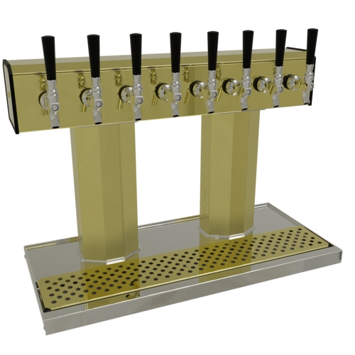 Glastender BT-8-PB Countertop Tee Draft Dispensing Tower - (8) Faucets