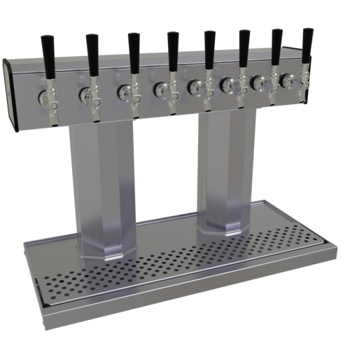 Glastender BT-8-SS Countertop Tee Draft Dispensing Tower - (8) Faucets