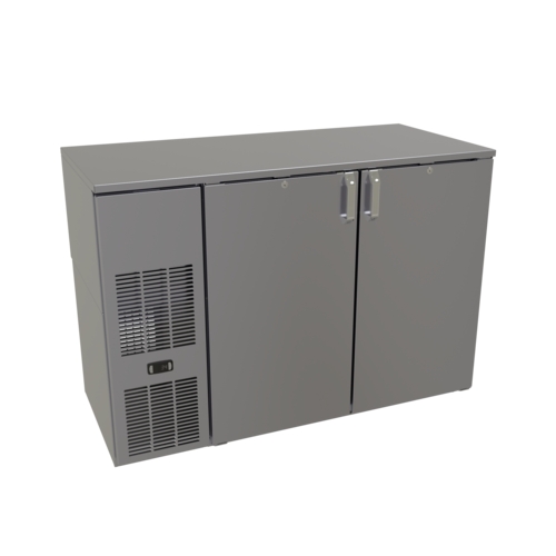 Glastender C1FB60 60" x 24" Stainless Steel Back Bar 2 Section Refrigerator