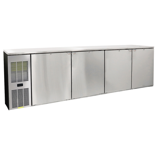 Glastender C1FL108-UC 108" x 24" Stainless Steel Underbar 4 Section Refrigerator