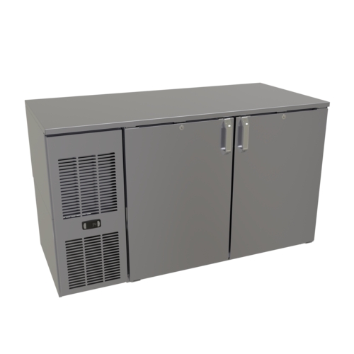 Glastender C1FL52 52" x 24" Stainless Steel Back Bar 2 Section Refrigerator