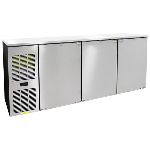Glastender C1FL72-UC 72"x24" Stainless Steel Undercounter 3 Section Refrigerator