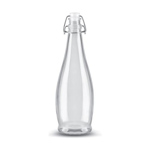 Libbey 109826 34.6 oz Glass Water Bottle w/ White Lid - 6 Per Case
