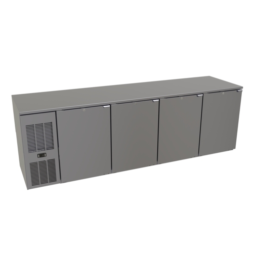 Glastender C1FL92-UC 92"x24" Stainless Steel Undercounter 4 Section Refrigerator
