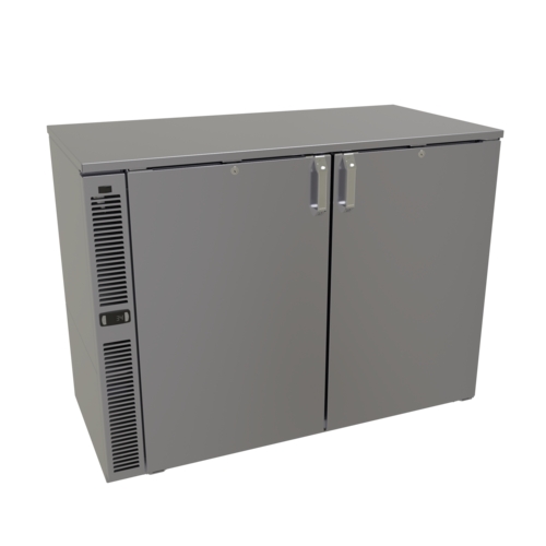 Glastender C1SB44 48" x 24" Stainless Steel Back Bar 2 Section Refrigerator