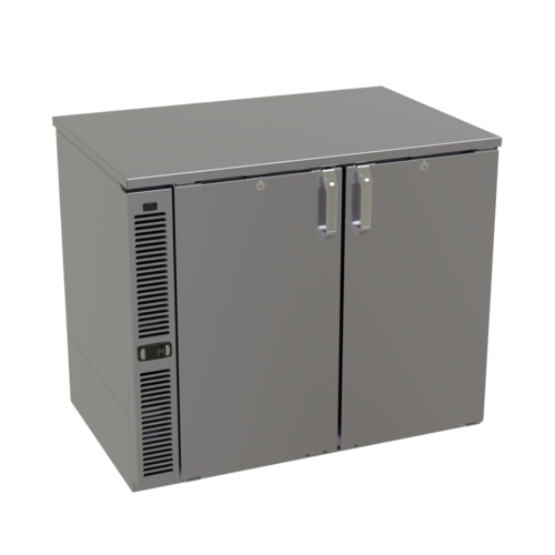 Glastender C1SL36 36" x 24" Stainless Steel Back Bar 1 Section Refrigerator