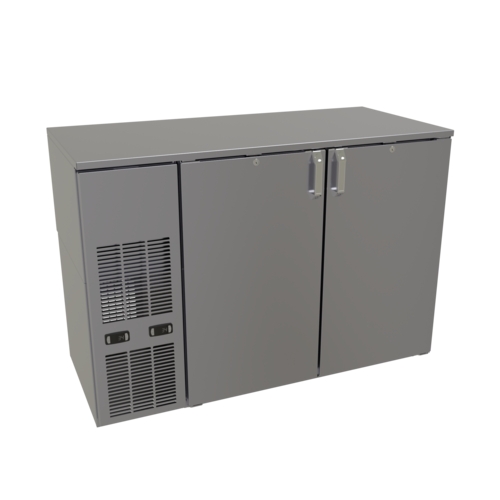 Glastender C2FB52 52" x 24" Stainless Steel Back Bar 2 Section Refrigerator