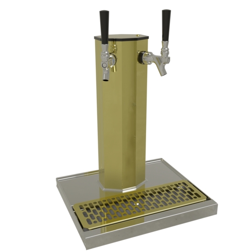 Glastender CT-2-PBR Countertop Column Draft Dispensing Tower - (2) Faucets