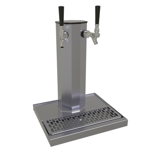 Glastender CT-2-SSR Countertop Column Draft Dispensing Tower - (2) Faucets