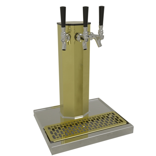 Glastender CT-3-PB Countertop Column Draft Dispensing Tower - (3) Faucets