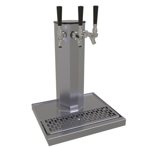 Glastender CT-3-SS Countertop Column Draft Dispensing Tower - (3) Faucets