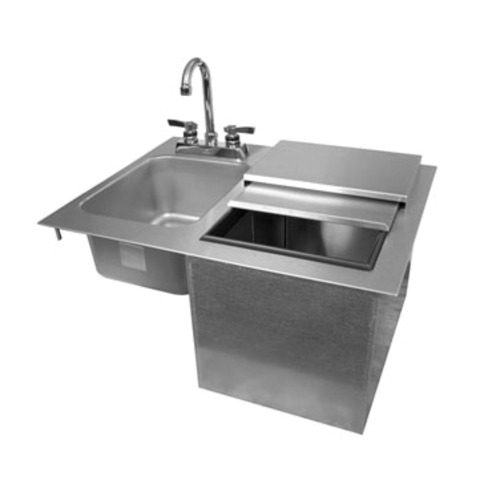 Glastender DI-IS24-LF 24"x19" Stainless Steel Drop-in Ice & Water Unit