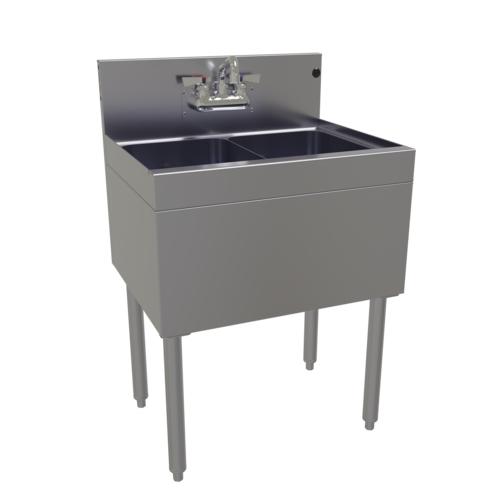 Glastender DSA-24-S 24" x 19" Stainless Steel Two Comp Underbar Sink