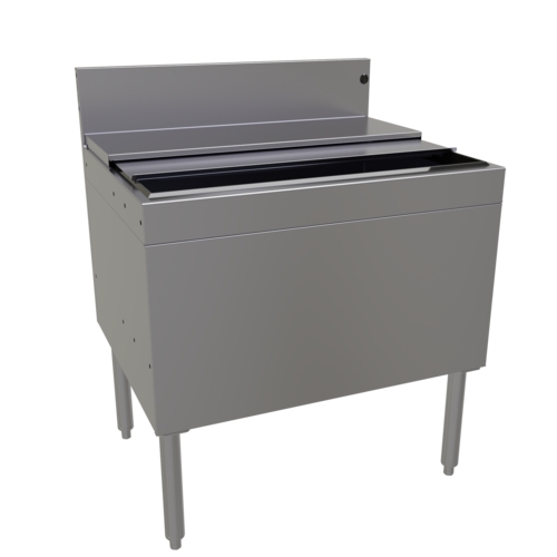 Glastender IBB-30-CP10-ED 30"x24" Stainless Steel Underbar Extra Deep Ice Bin w/ Cover