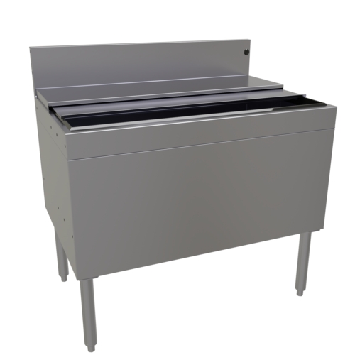 Glastender IBB-36-CP10-ED 36"x24" Stainless Steel Underbar Extra Deep Ice Bin w/ Cover