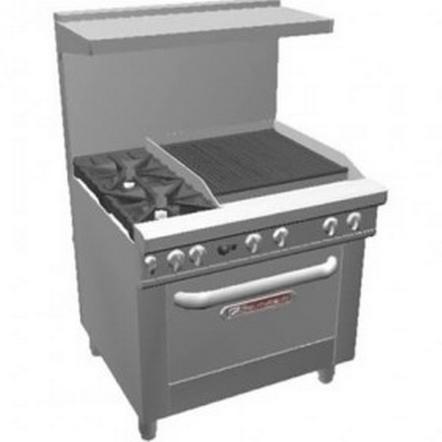 Southbend 4362C-2CR Ultimate 36" Gas 2 Burner Range w/ 24" Right Charbroiler