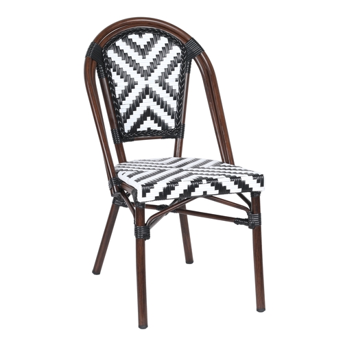 H&D Commercial Seating 7103S Aluminum-Framed Side Chair w/ Artificial Rattan Texture