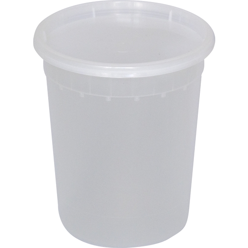 International Tableware, Inc TG-PC-32 32 oz BPA Free Plastic Disposable Soup/Deli Container w/ Lid