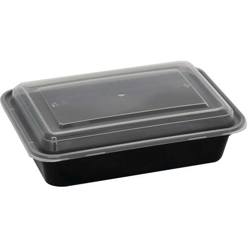 International Tableware, Inc TG-PP-16 16 oz BPA Free Plastic Disposable Black Rectangle Container