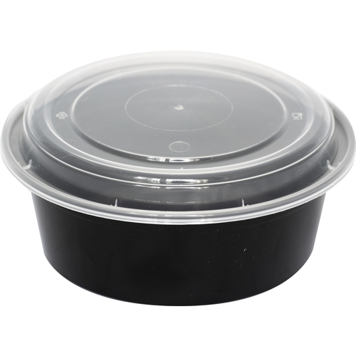 International Tableware, Inc TG-PP-24-R 24 oz BPA Free Plastic Disposable Black Round Container