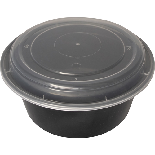 International Tableware, Inc TG-PP-38-R 38 oz BPA Free Plastic Disposable Black Round Container