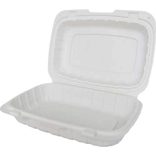 International Tableware, Inc TG-PM-96 9"x6.5" Microwaveable 1 Compartment White Plastic Container