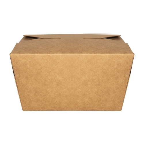International Tableware, Inc TG-KB-#1 30 oz. Kraft Folded Paper Disposable Take Out Box