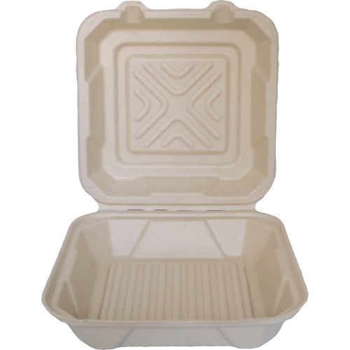 International Tableware, Inc TG-B-99 9" x 9" Microwaveable 1 Compartment Sugarcane Container
