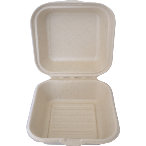 International Tableware, Inc TG-B-66 6" x 6" Microwaveable 1 Compartment Sugarcane Container