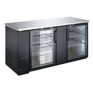 Falcon Food Service ABB-60G 61" Glass Door Back Bar Cooler w/ Black Vinyl Exterior