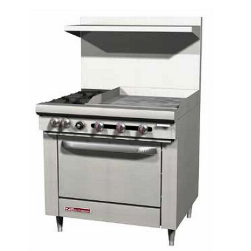 Southbend S36C-2TR S-Series 36" Gas 2 Burner Range w/24" Right Thermost Griddle