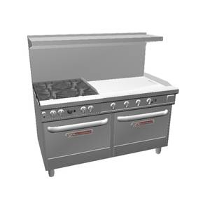 Southbend 4601DD-3TR Ultimate 60" Gas 4 Burner Range w/ 36" Right Griddle