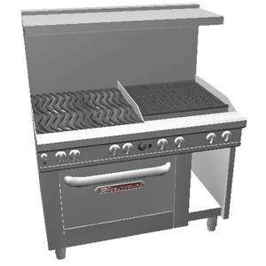 Southbend 4482AC-2CR Ultimate 48" Gas 4 Burner Range w/ 24" Right Charbroiler