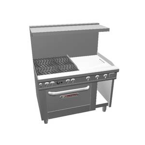 Southbend 4482AC-2TR Ultimate 48" Range Wavy Grates & 24" Griddle Right