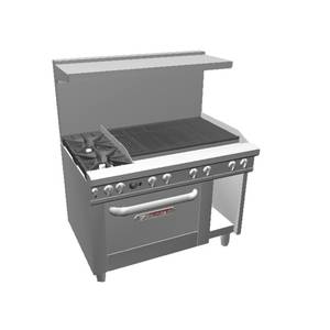 Southbend 4481AC-3CR 48" Ultimate 2 Burner Gas Range w/36" Right Side Charbroiler