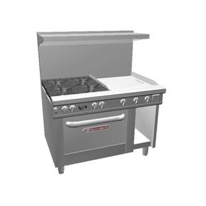 Southbend 4481AC-2TR Ultimate 48" Gas 4 Burner Range w/ 24" Right Griddle