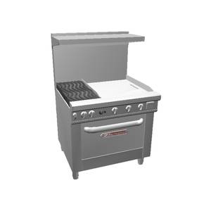 Southbend 4362A-2TR Ultimate 36" Gas 2 Burner Range w/ 24" Right Griddle