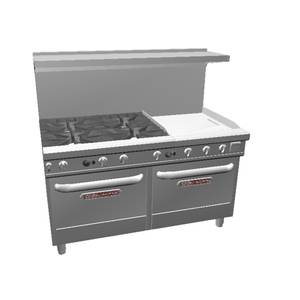 Southbend 4607AA-2TR Ultimate 60" Gas 4 Large Burner Range w/ 24" Right Griddle