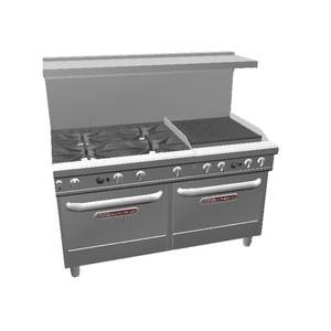 Southbend 4607AA-2CR Ultimate 60" 4 Pyromax Burner Range w/ 24" Right Charbroiler
