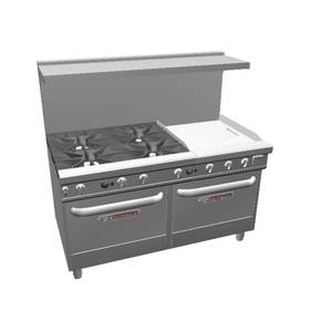 Southbend 4607DD-2GR Ultimate 60" Gas 4 Large Burner Range w/ 24" Right Griddle