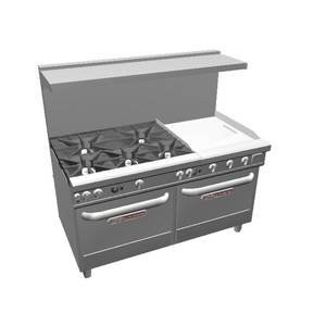 Southbend 4605AA-2TR Ultimate 60" 5 Burner Range w/24" Right Thermostatic Griddle