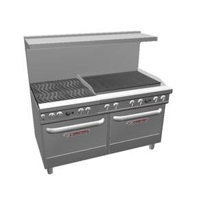 Southbend 4602DD-3CR Ultimate 60" Gas 4 Burner Range w/ 36" Right Charbroiler