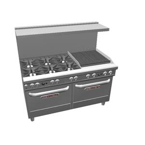 Southbend 4601AA-2CR Ultimate 60" Gas 6 Burner Range w/ 24" Right Charbroiler