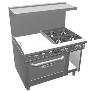 Southbend 4483DC-2TR Ultimate 48" Gas 4Star Burner Range w/ 24" Right Griddle