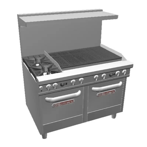 Southbend 4483AC-3CL Ultimate 48" 2 Burner Gas Range w/ 36" Left Charbroiler