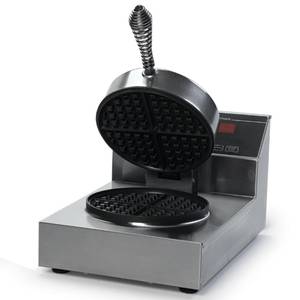 Nemco 7000A-S240 Countertop Single Waffle Baker Iron 7in Grid Silvertone 240v